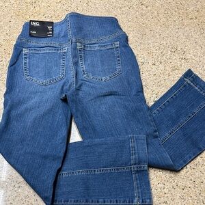 INC Crop High Rise Flare Blue Denim Jeans 4P NWT